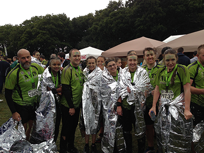Tinfoil coats survival challenge muddy field