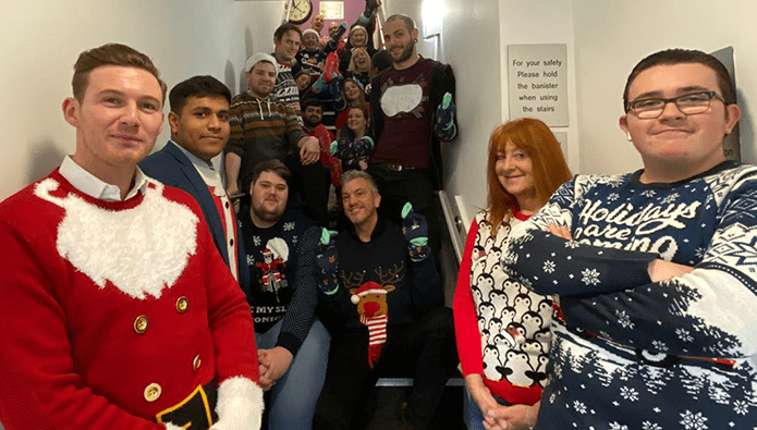 Whoa! Seriously dodgy jumpers as Angels celebrate Christmas