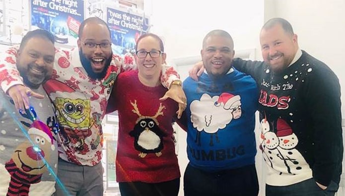 Jumper to it! Agents wear it well as they celebrate Christmas