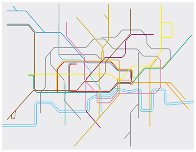 Vector image of London rail network