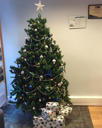 More of your pictures - Santas, sleighs and trees in the offices!