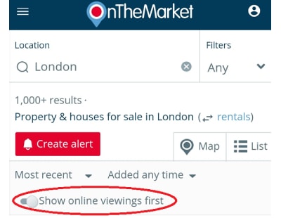 OnTheMarket’s new filter prioritises online viewing options