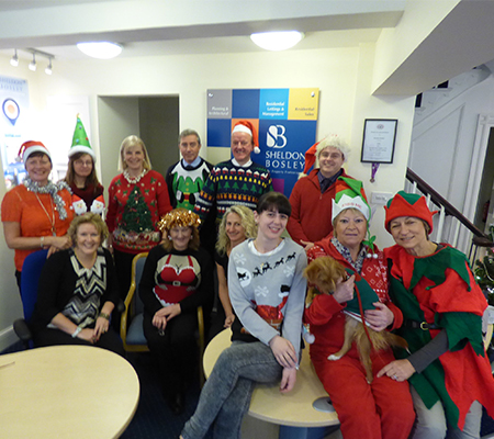 Christmas Jumpers in the office group photo