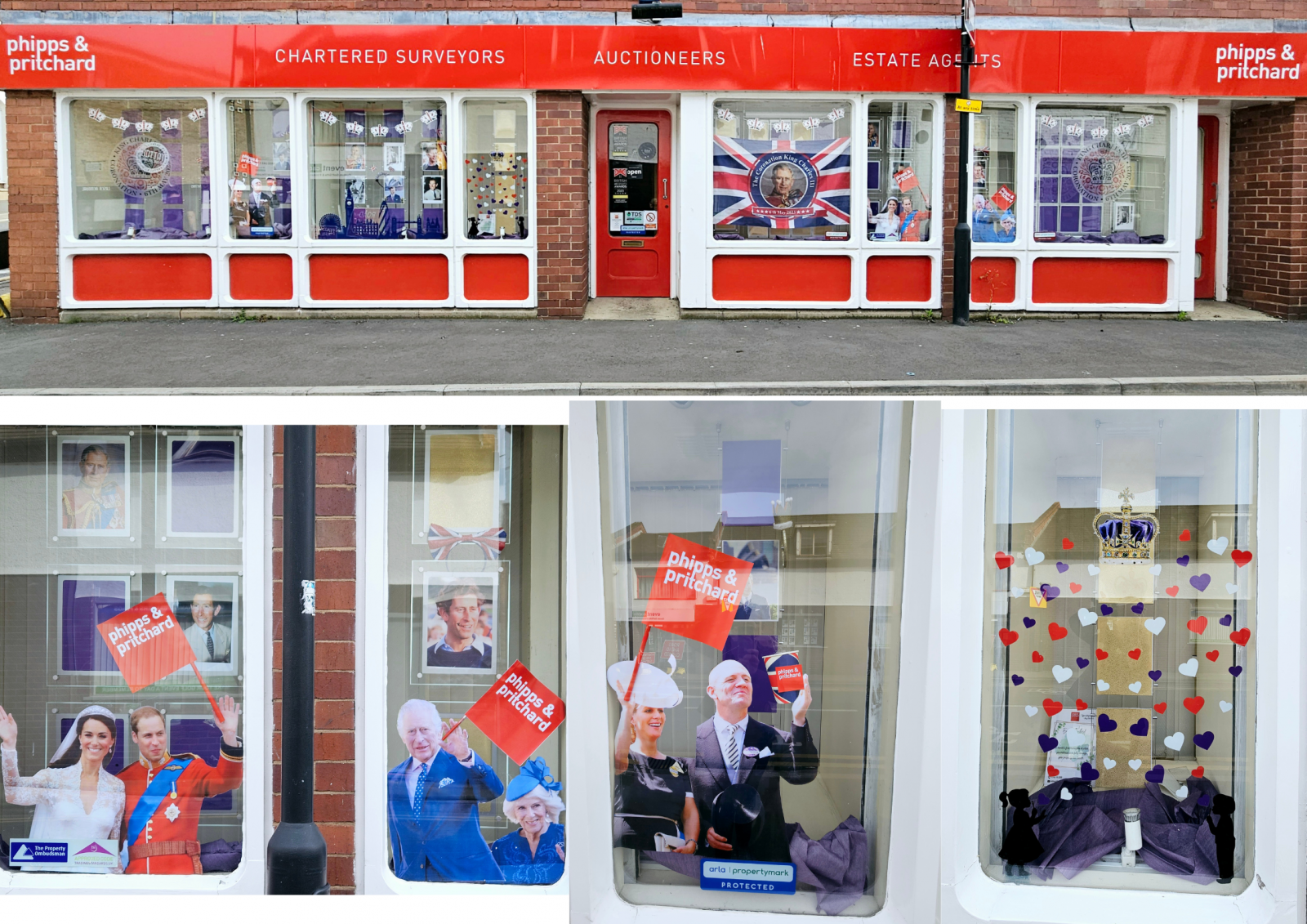 By royal appointment! Agency windows get ready for the Coronation