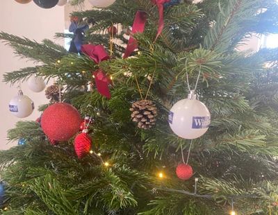 Tree-mendous! Branded baubles give Winkworth branch a festive feel