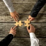 Teamwork and collaboration in real estate.